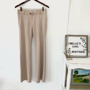 Betabrand Tan Gingham Dress Yoga Pants Sz S